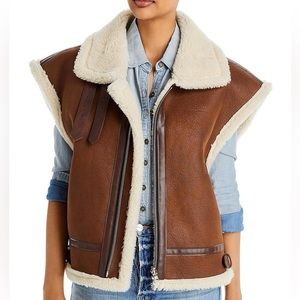 Moon River Faux Shearling Vest